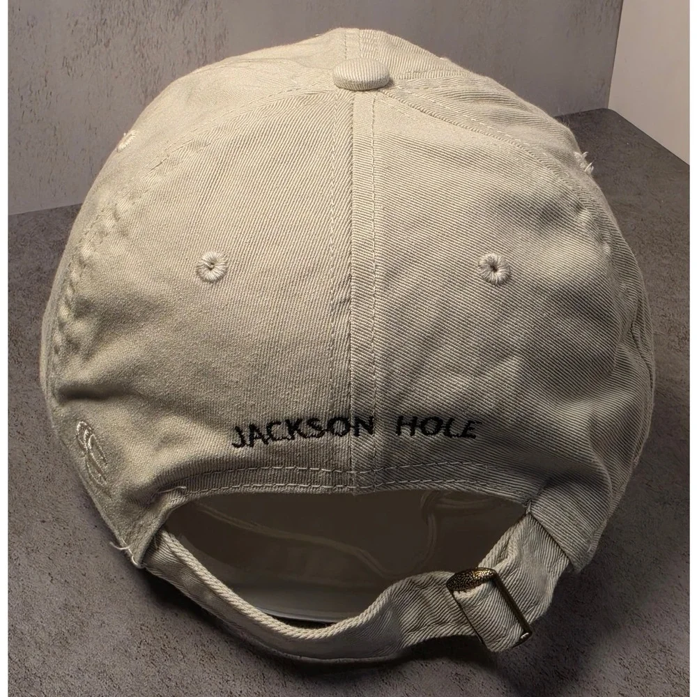 Outdoor Cap Snake River Grill Jackson Hole Wyoming Tan Fishing Dad Hat Hat